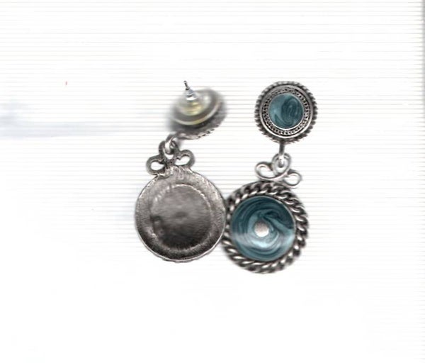 Vintage Blue and silver earrings (9c)