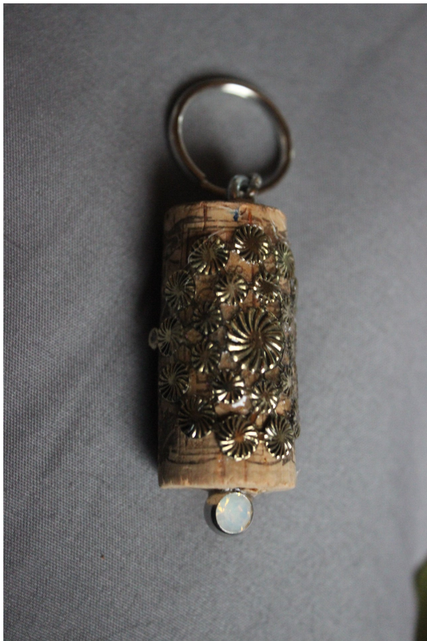 Gold Wrap Burlwood keychain( 12342)