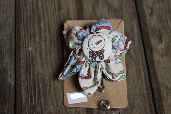 snowman fabric name holder           (69328)