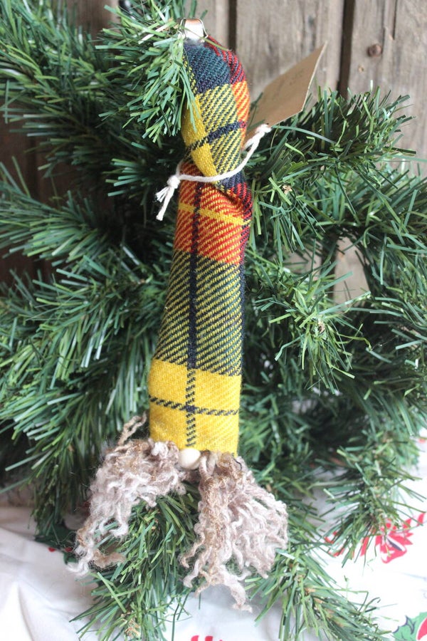 Plaid gnome ornament (0024)
