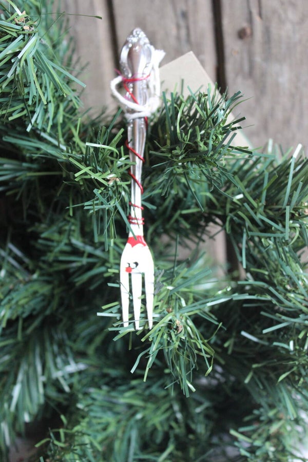 Shrimp fork Santa ornament (0031)