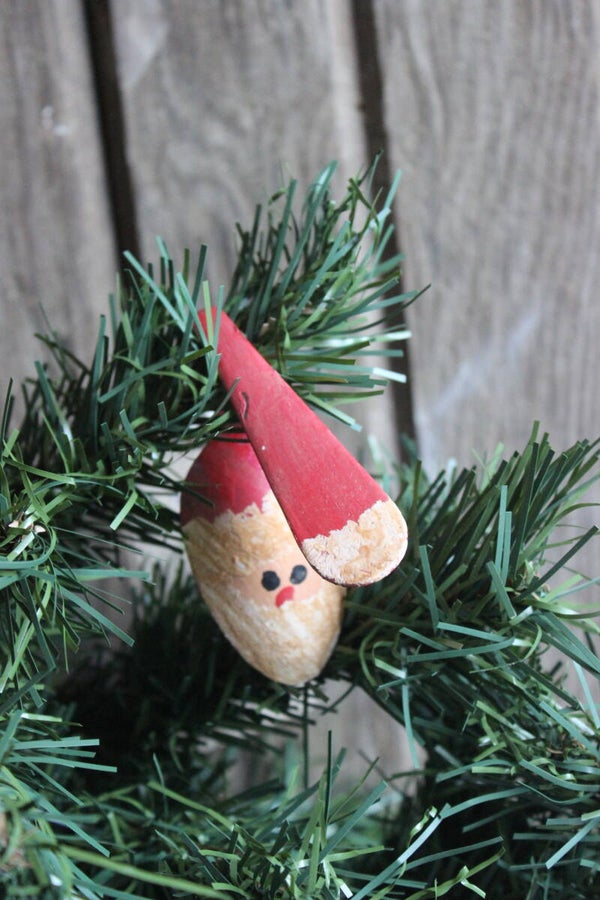 Rustic Santa spoon ornament (0048)