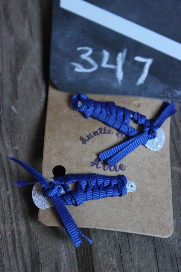Navy Snap barrettes (348)