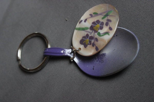 Purple Spoonflower Keychain (12365)