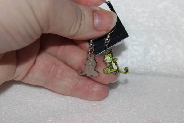 Lime green monkey earrings ( LGMD)