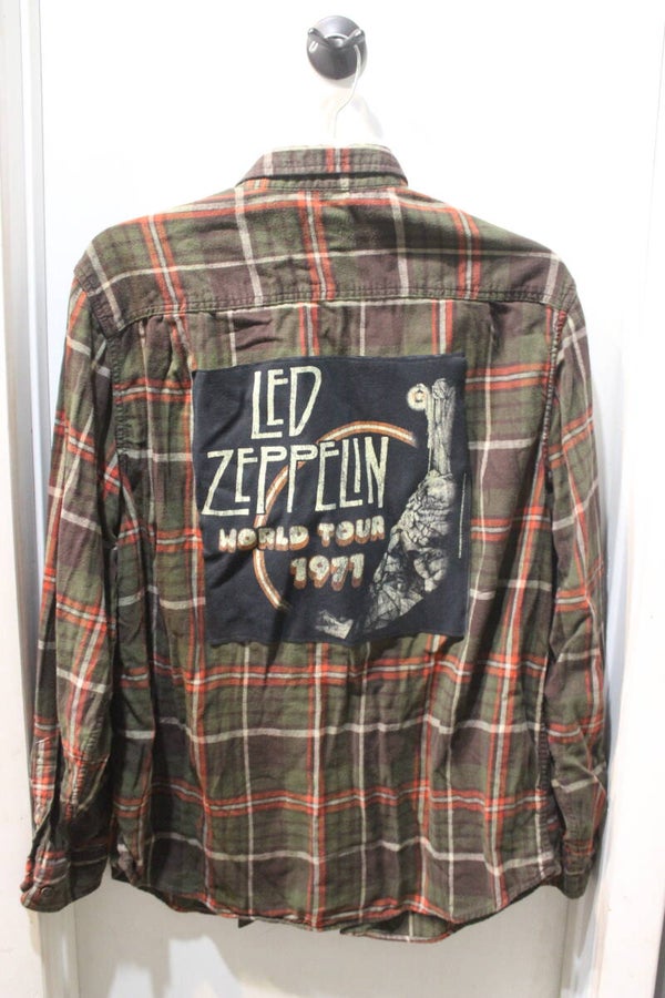 Led Zepplin upcycled flannel