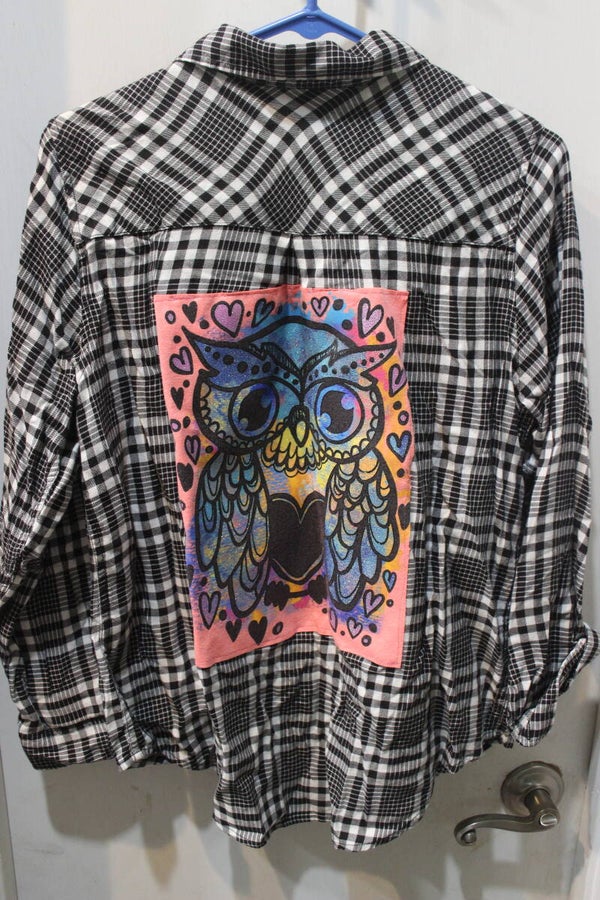 pink owl dress shirt