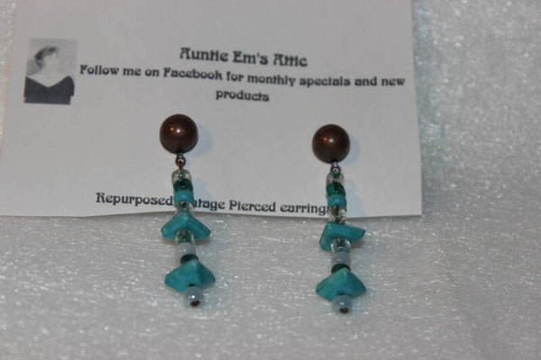 Copper dangle earrings (SCB2)
