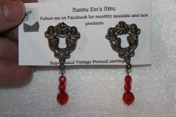 Cherb Red heart earrings (SMMR-3c)