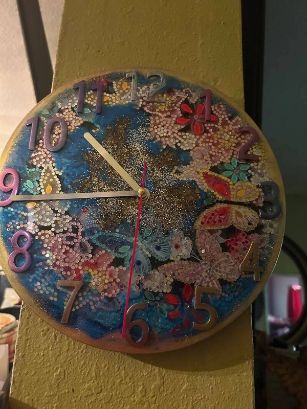 diamond art epoxy resin art clock