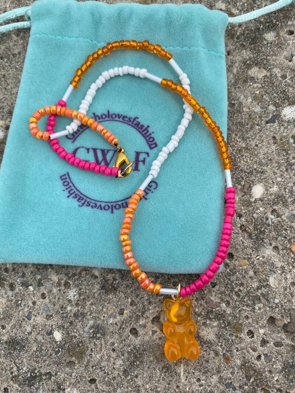 Orange gummybear necklace