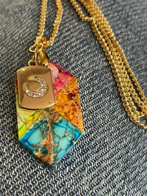 Multi colour stone necklace