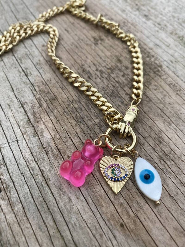 Pinky eye necklace