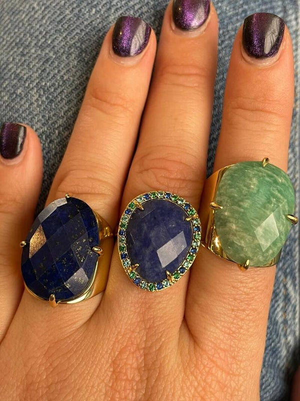 Mint green stone ring