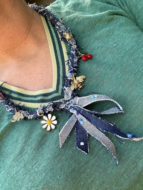 Denim necklace