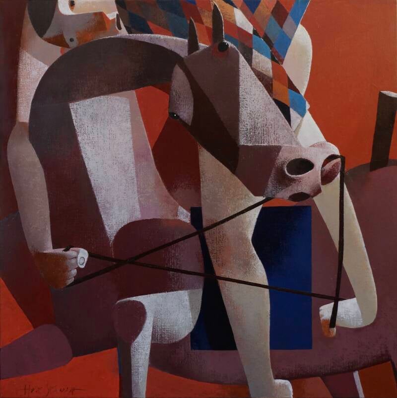 Circusruiter, 100 x 100 cm