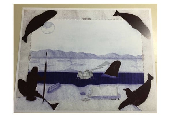 Inupiaq art print inupiaq artist misak kinneeveauk