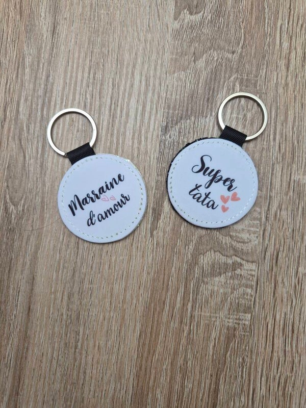 Porte clef personnalisés rond a pailettes