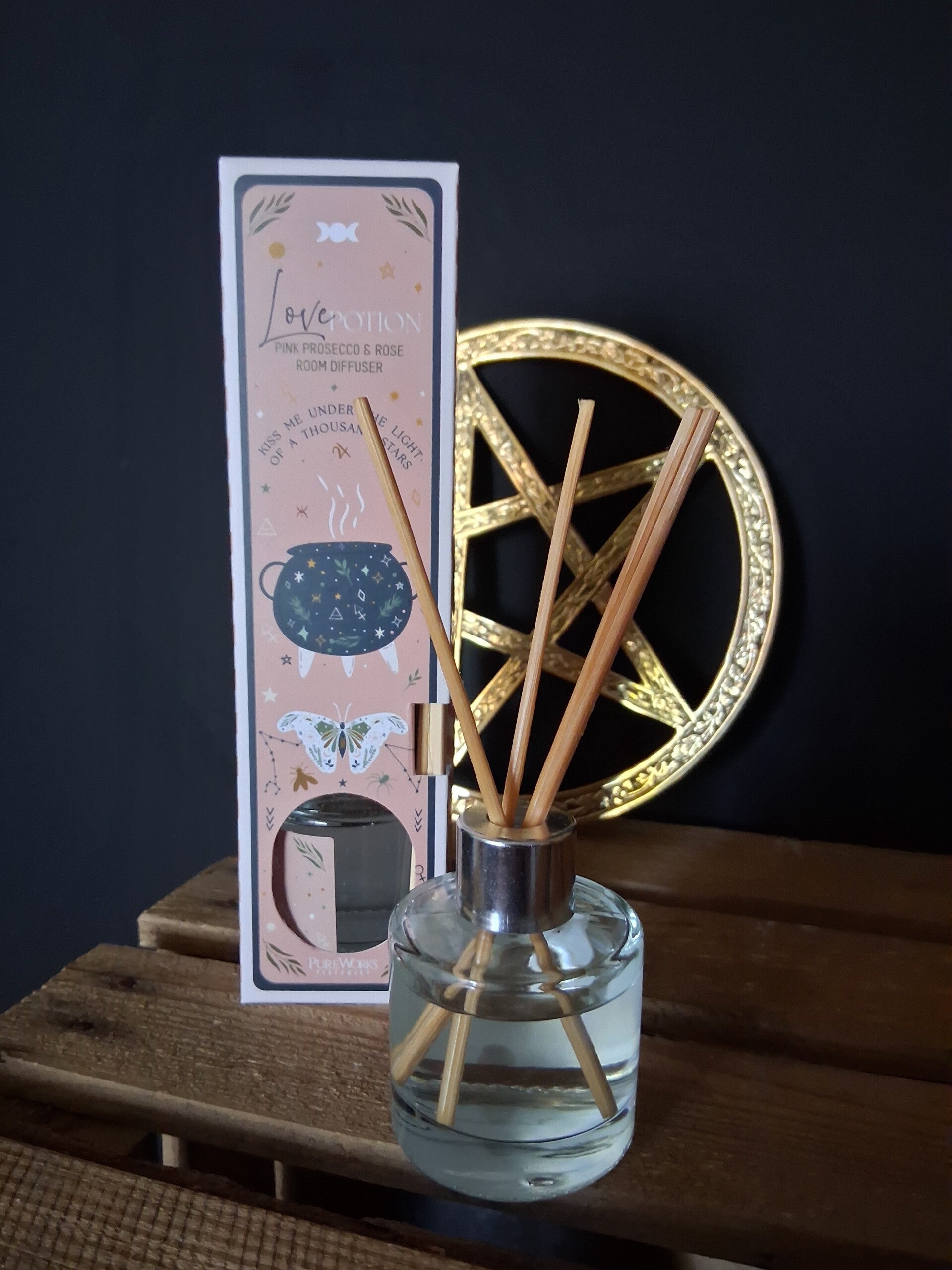 Geurstokjes pink prosecco en roos