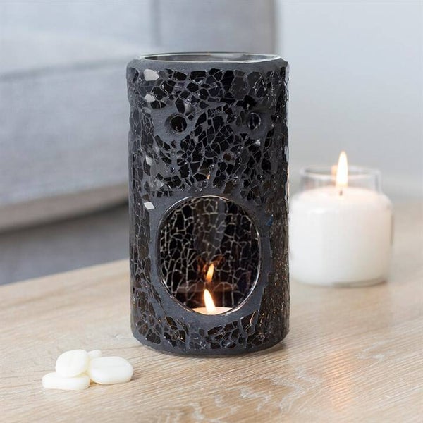 Cracle Glass Wax Warmer Black