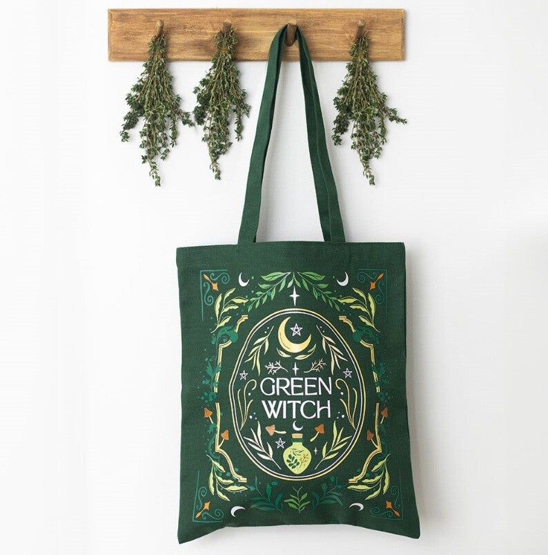 Green Witch Tote Bag
