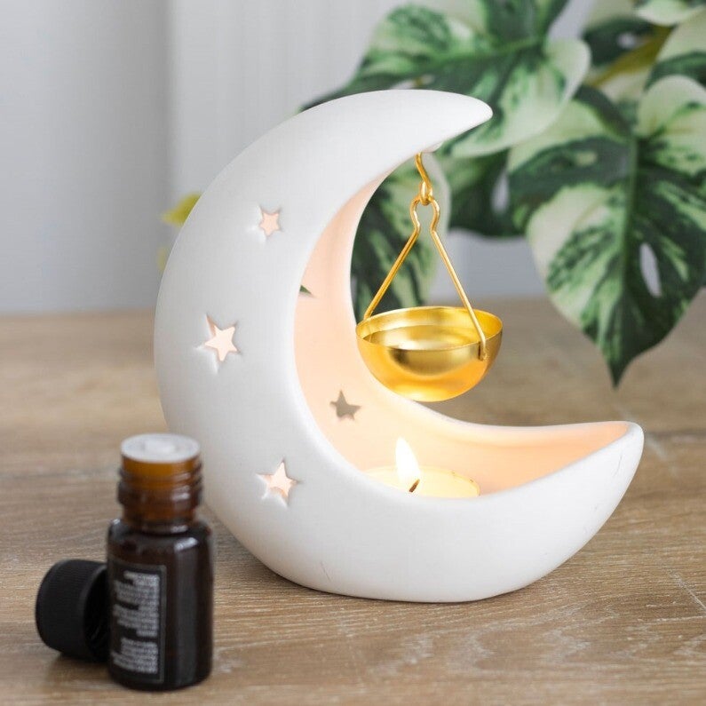 White Cresent Moon Waxwarmer