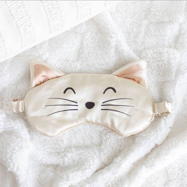White Cat Satin Slaapmasker