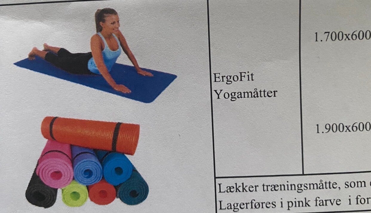 ErgoFloor yogamatte. str. 1x190x60 cm. Grønn.