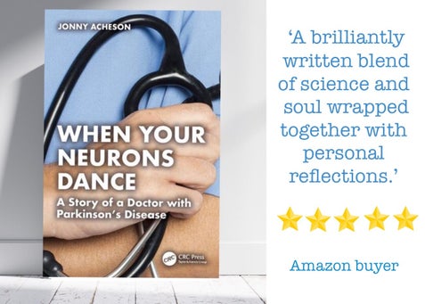 Picture of the front cover of the book 'When Your Neurons Dance a story of a doctor with Parkinson's Disease.'