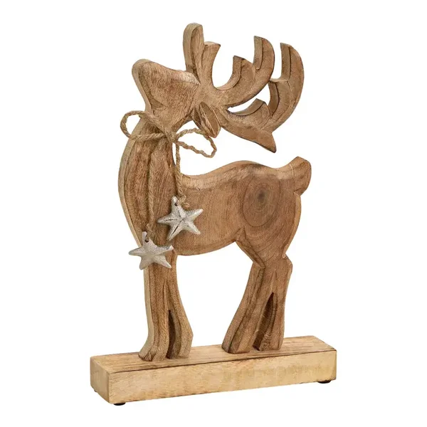 Hert hout met metalen ster
