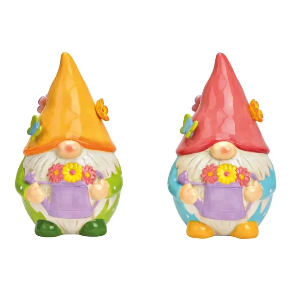 Tuinkabouter keramiek - bloemen