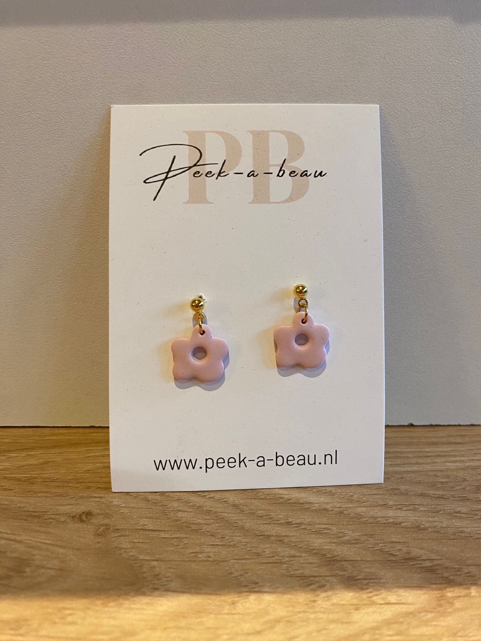 Oorbellen KIND - ROZE BLOEM STEKER