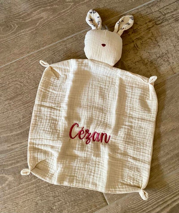 Knuffeldoekjes - bloemenoortjes - BEIGE