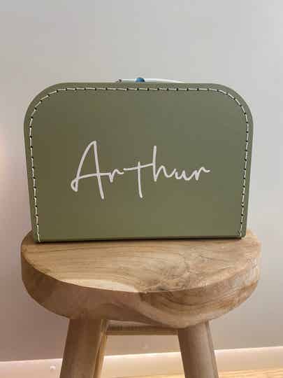 Koffertje in diverse kleuren met naam