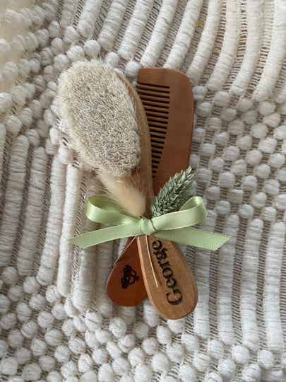 SET gegraveerde kam & borstel