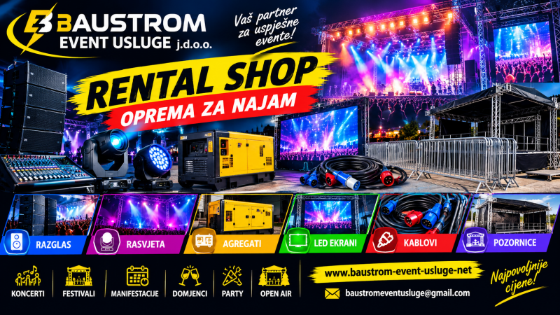 Event oprema rental  Baustrom event usluge j.d.o.o