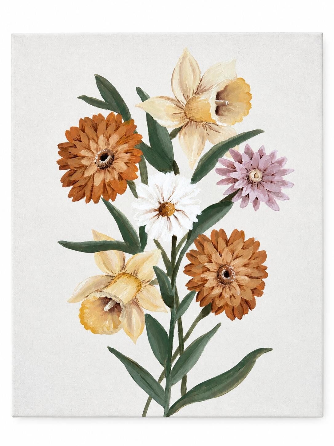 Gepersonaliseerd schilderij geboortebloemen 30x40