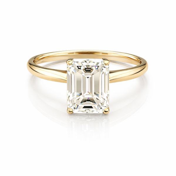 14K Yellow Gold Ring with Emerald Cut Diamond – 2.55 ct | F Color | VS1 | 3.45 grams