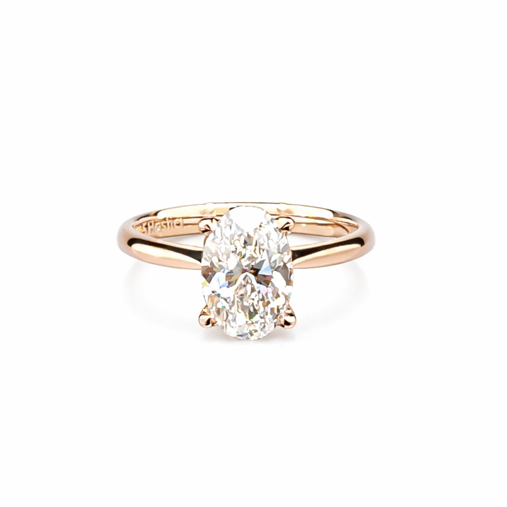 14K Yellow Gold Ring with Oval Cut Diamond – 2.00 ct | D Color | VS1 | 3.67 grams