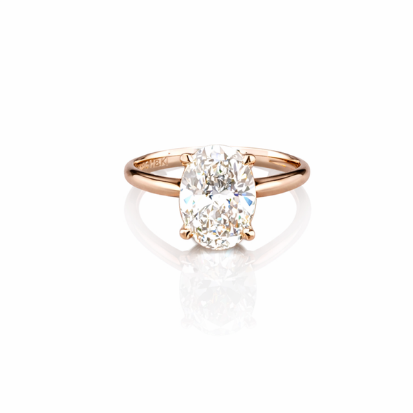 14K Yellow Gold Ring with Oval Cut Diamond – 2.06 ct | F Color | VS1 | 3.73 grams