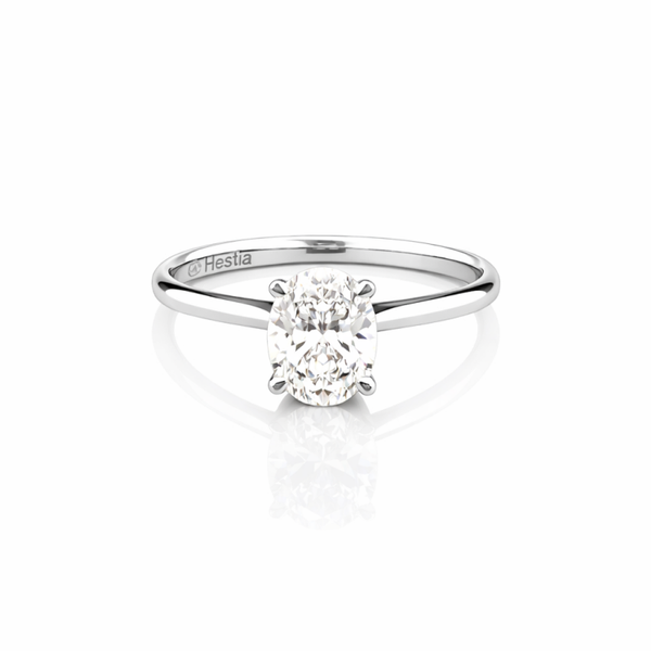 14K White Gold Ring with Oval Cut Diamond – 1.03 ct | F Color | VS2 | 2.68 grams