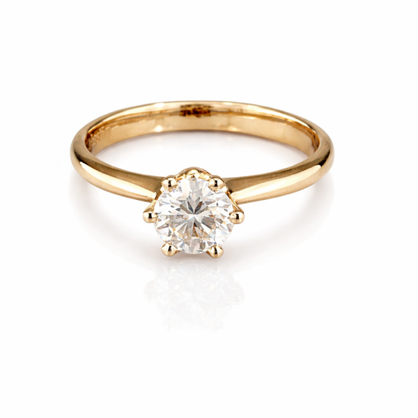 14K Yellow Gold Ring with Round Brilliant Cut Mezonit – 0.70 ct | 2.55 grams