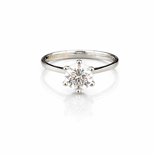 14K White Gold Ring with Round Brilliant Cut Diamond – 1.06 ct | G Color | VS1 | 2.64 grams