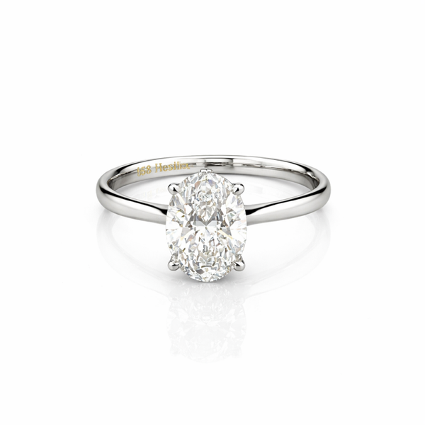14K White Gold Ring with Oval Cut Diamond – 2.04 ct | F Color | VS1 | 3.33 grams