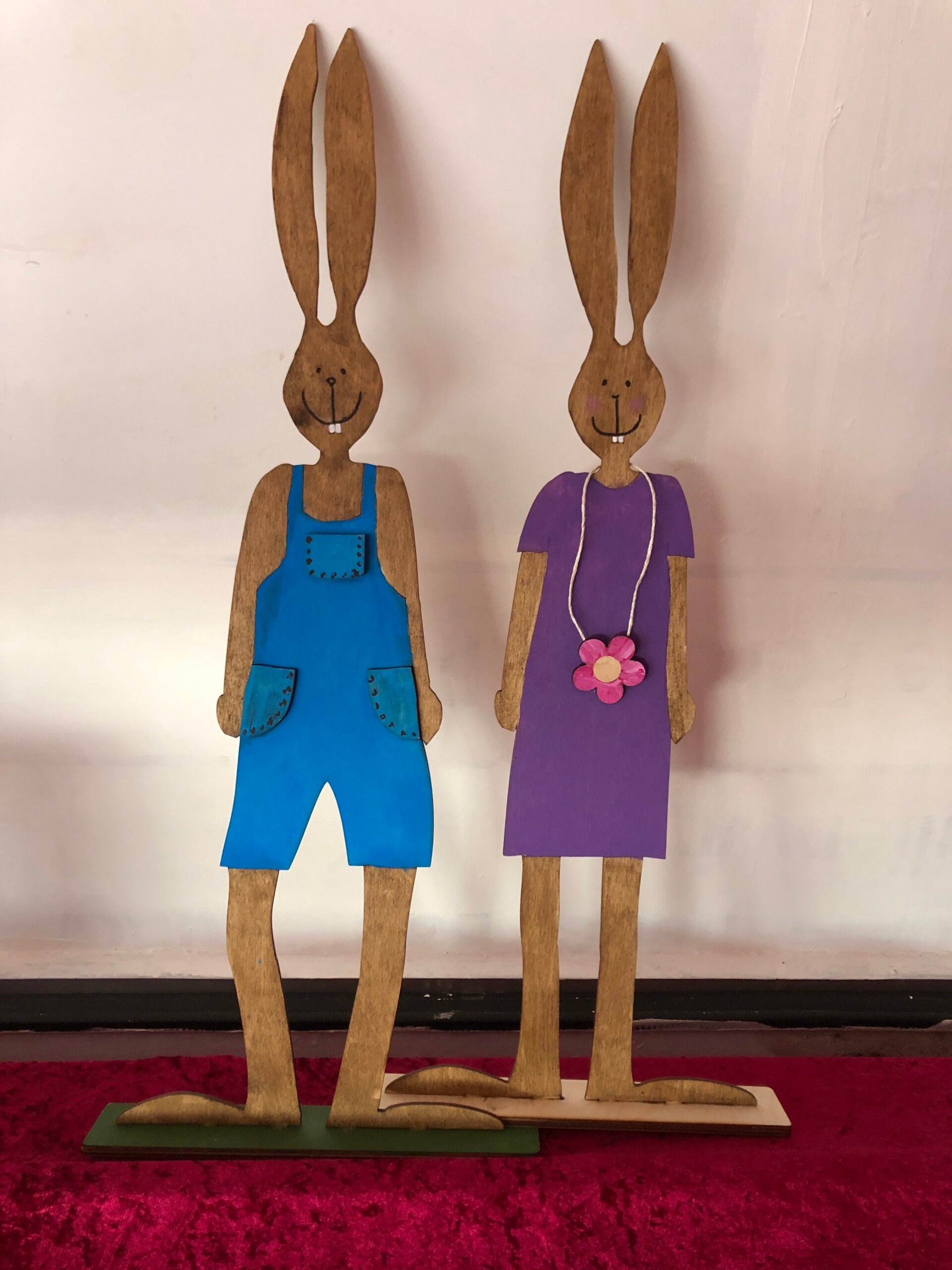 Osterhasen Paar (zum Anmalen)