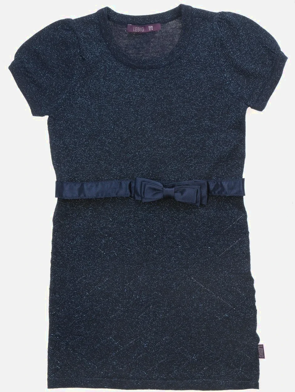 Le Big navy kleurige glitterjurk maat 110/116