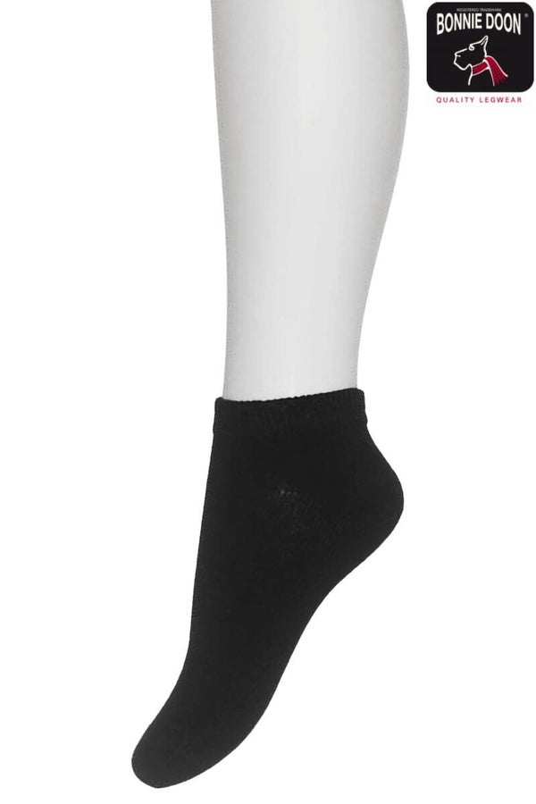 BONNIE DOON plain short sock/sneaker sokken maat 31/34 zwart
