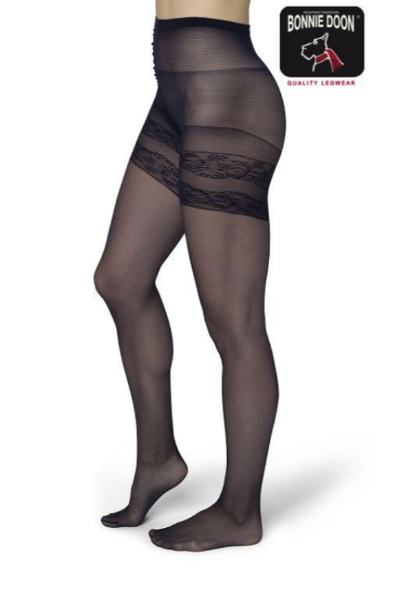 Bonnie Doon curvy 20 den panty maat 56/58 (5XL) zwart
