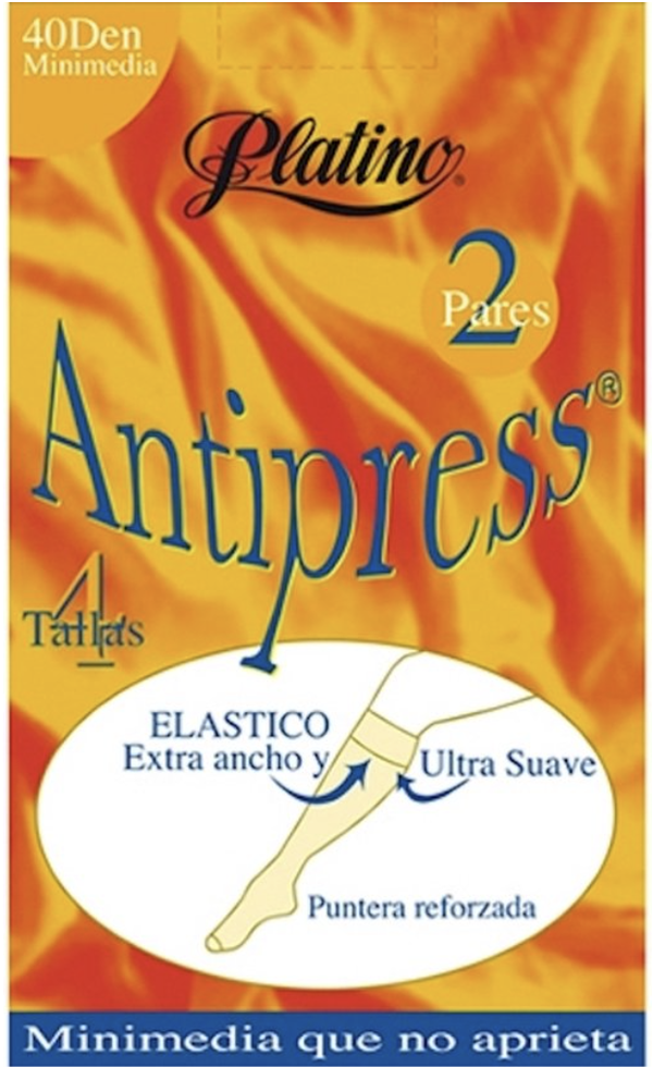 Platino antipress 2 paar niet knellende panty kousjes 40 den maat 40/42 Azahar