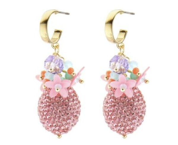 Biba oorbellen goud/roze